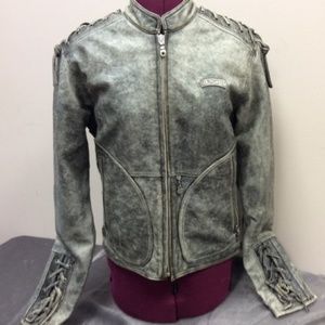 Womens Harley Davidson Distressed gray leather